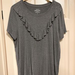 Torrid Super Soft Knit Tee w/ Ruffle Detail, size 2